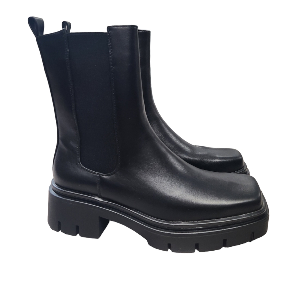 Black Square Toe Boots